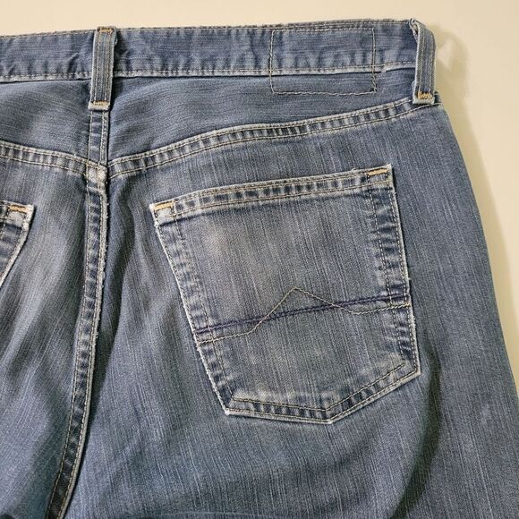 Structure Men's Straight Fit Blue Denim Jeans - Picture 9 of 13